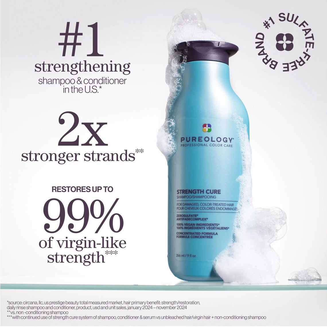 STRENGTH CURE SHAMPOO: SULFATE-FREE REPAIRING SHAMPOO FOR DAMAGED HAIR