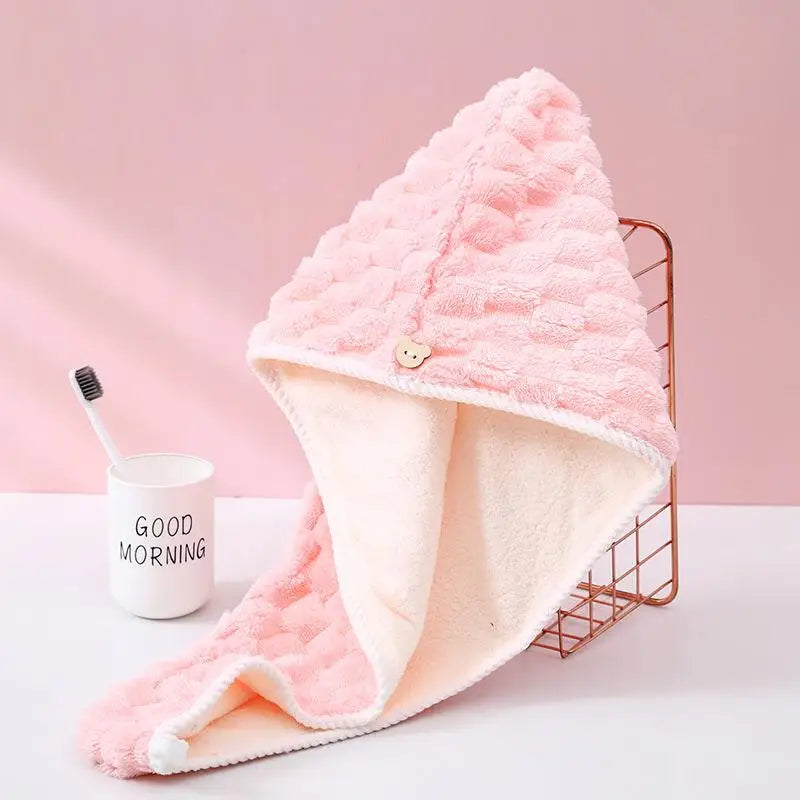 Ultra Fine Fiber Towel Wrapped And Thickened Ladies' Dry Hair Cap Thick And Highly Absorbent Headscarf For Wiping Hair〔CC55〕