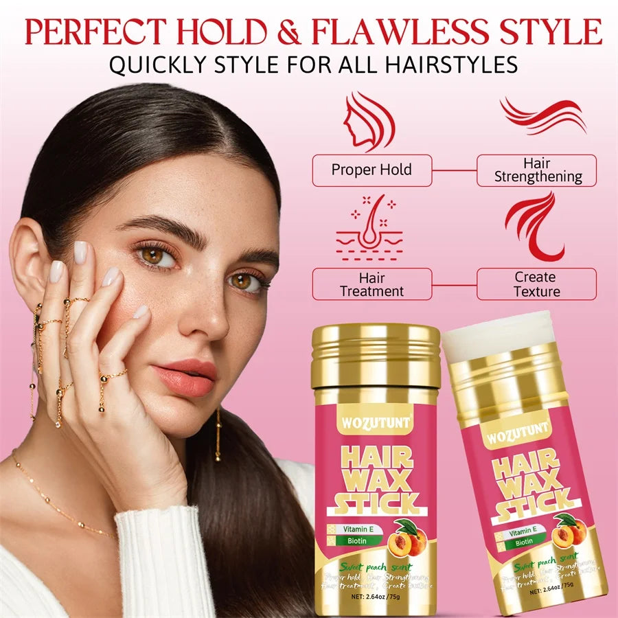 Styling Wax Stick Natural Non-greasy Finishing Hair Pomade for All Type Frizzy and Flyaway Hair Create Texture Solid Wax Product