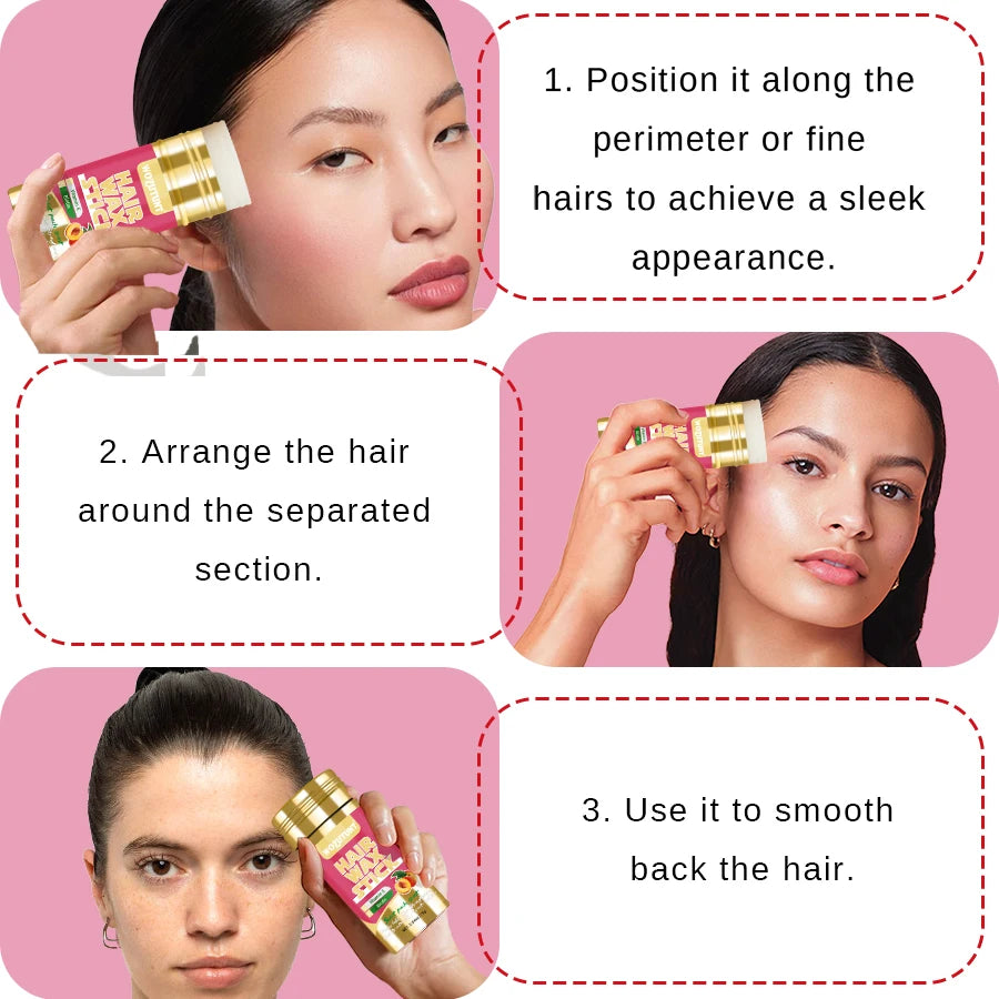 Styling Wax Stick Natural Non-greasy Finishing Hair Pomade for All Type Frizzy and Flyaway Hair Create Texture Solid Wax Product