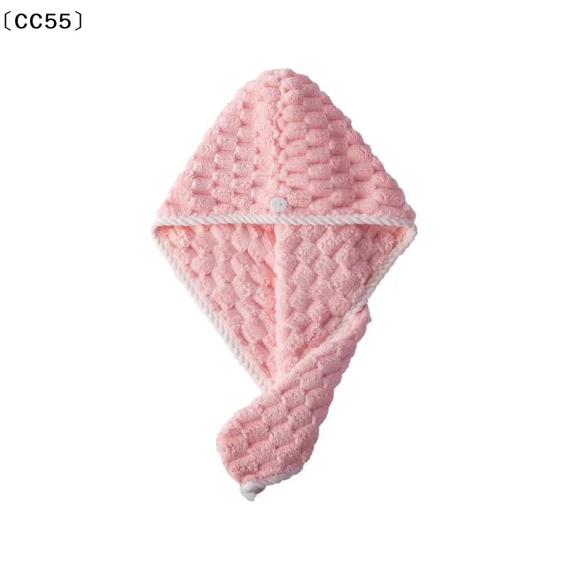 Ultra Fine Fiber Towel Wrapped And Thickened Ladies' Dry Hair Cap Thick And Highly Absorbent Headscarf For Wiping Hair〔CC55〕