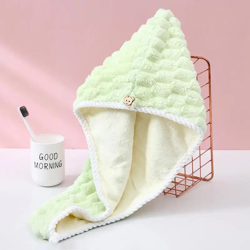 Ultra Fine Fiber Towel Wrapped And Thickened Ladies' Dry Hair Cap Thick And Highly Absorbent Headscarf For Wiping Hair〔CC55〕
