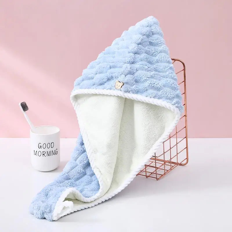 Ultra Fine Fiber Towel Wrapped And Thickened Ladies' Dry Hair Cap Thick And Highly Absorbent Headscarf For Wiping Hair〔CC55〕