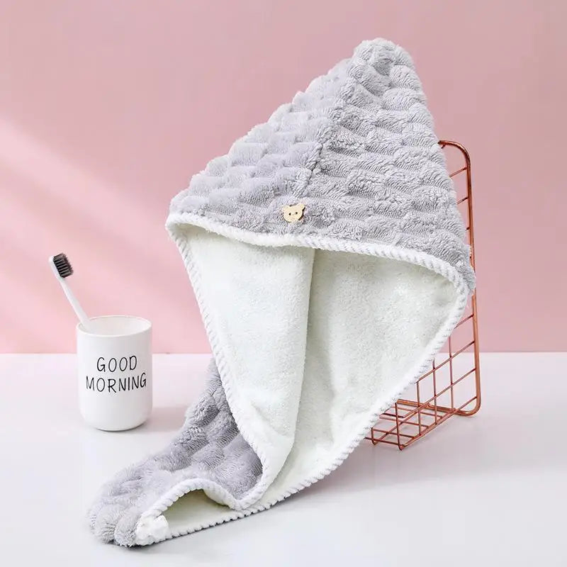 Ultra Fine Fiber Towel Wrapped And Thickened Ladies' Dry Hair Cap Thick And Highly Absorbent Headscarf For Wiping Hair〔CC55〕