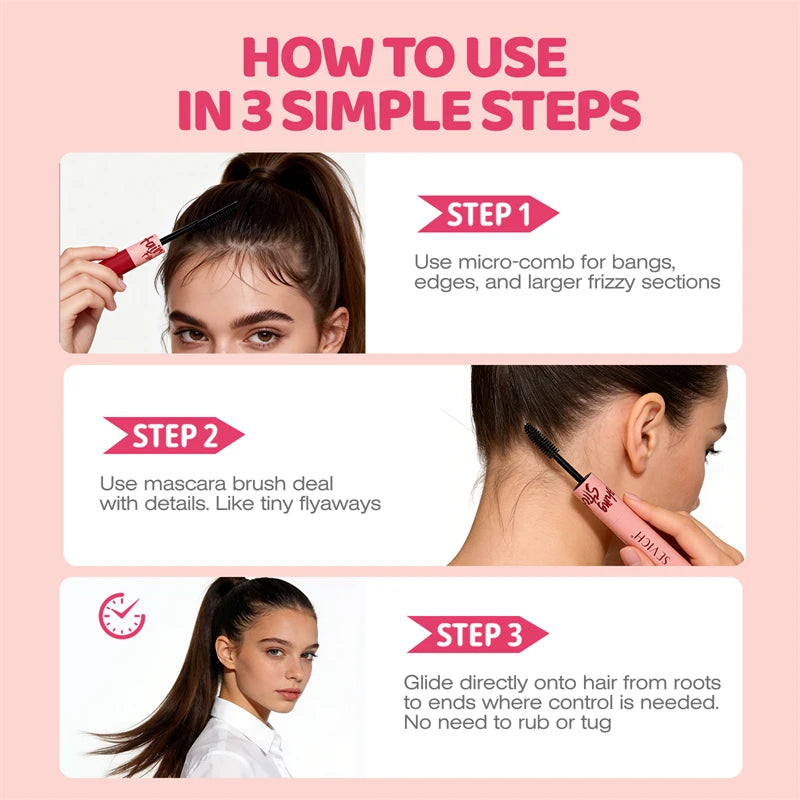 Sevich Portable Broken Hair Styling Gel Double-heade Hair Wax Stick Mascara Brush Not Greasy Hair Finishing Cream Hair Pomade